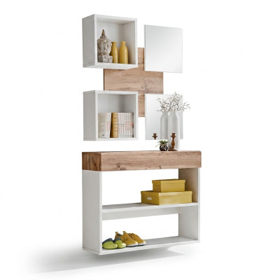 Luxury shoe furniture set for entry with modern wooden design