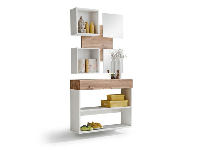Luxury shoe furniture set for entry with modern wooden design