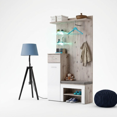 Modern luxury furniture set with wooden shoe shelf