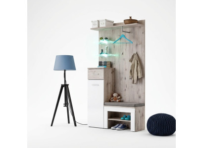 Modern luxury furniture set with wooden shoe shelf