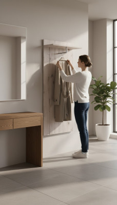 Shaped wooden coat rack, luxury furniture, modern decoration