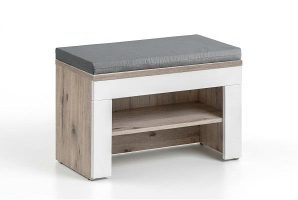 Gray shoe cabinet with cushion Modern design New furniture Wooden shoe cabinet
