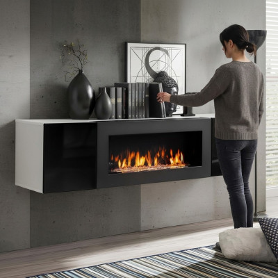 Designer cabinet for living room with fireplace modern wooden furniture