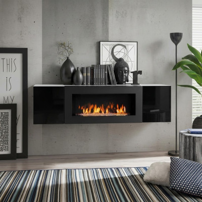 Designer cabinet for living room with fireplace modern wooden furniture