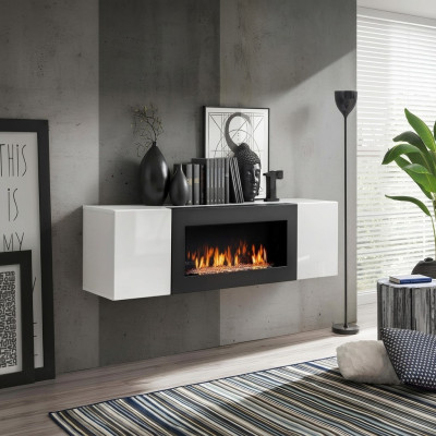 Luxury built-in wardrobe with fireplace furniture for living room design decoration