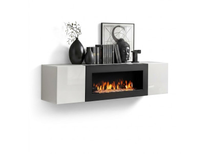 Luxury built-in wardrobe with fireplace furniture for living room design decoration