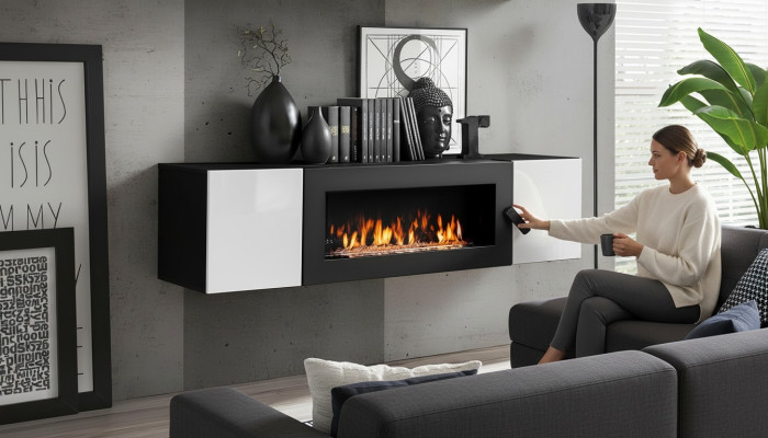 Built-in wardrobe with fireplace luxury furniture for living room