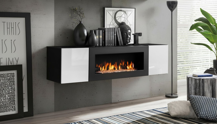 Built-in wardrobe with fireplace luxury furniture for living room