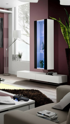 Luxury wall-mounted display cabinet for the living room, modern furniture made of new wood