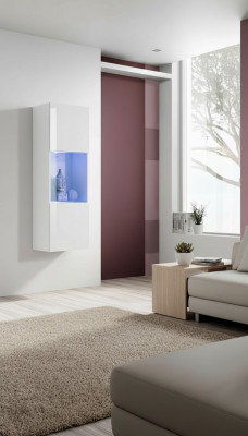 White hanging display cabinet for modern luxury living room decor