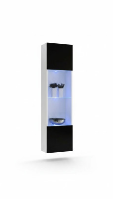 Modern white hanging wooden display cabinet