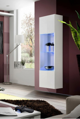 Luxury white display cabinet for the living room, wall display cabinet, designer wooden furniture