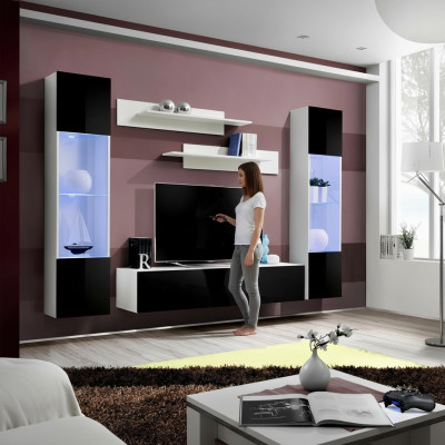 Modern black wall design TV cabinet