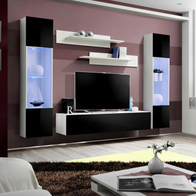 Modern black wall design TV cabinet