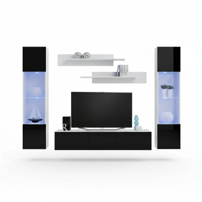 Modern black wall design TV cabinet
