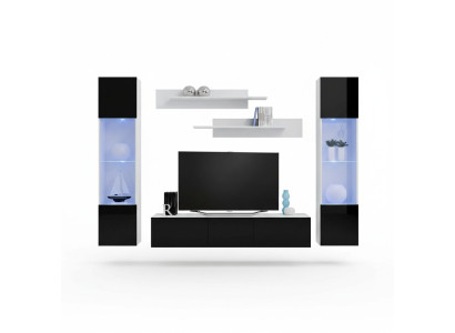 Modern black wall design TV cabinet