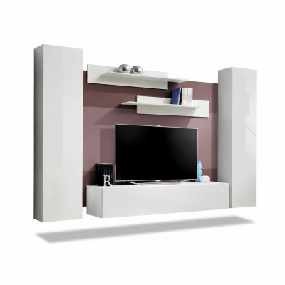 Living room wall unit complete living room furniture 5-piece set wall shelves TV stand