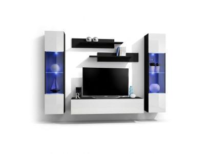 Modern kitchen wall unit for living room with TV shelf and shelves
