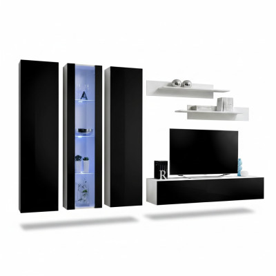 Living room wall luxury furniture complete set 6-piece designer furnishing