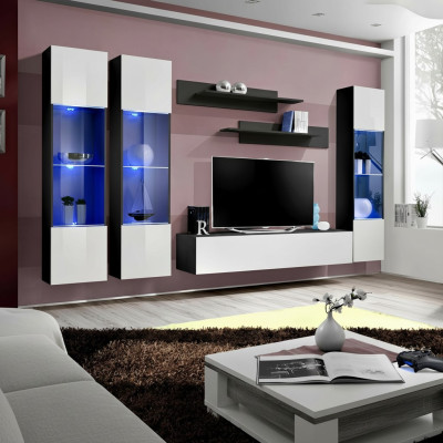 Perfect complete luxury living room furniture set 6 pieces modern wall TV support