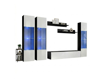 Perfect complete luxury living room furniture set 6 pieces modern wall TV support