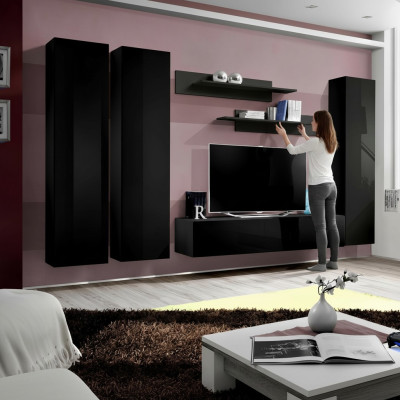 Furniture for living room low cabinet made of black wood new modern furniture