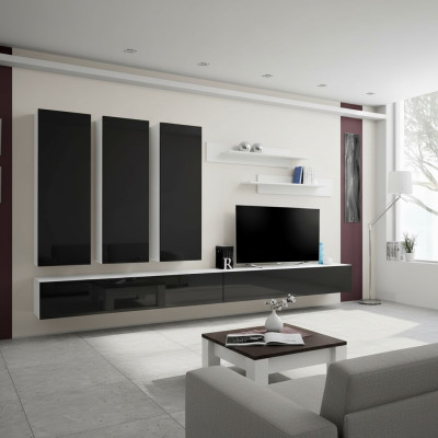 Living Room Complete Set 7-piece Wall Unit TV Stand Luxury Suite Wall Shelf New