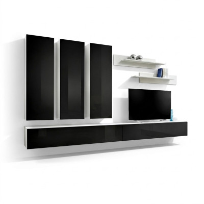 Living Room Complete Set 7-piece Wall Unit TV Stand Luxury Suite Wall Shelf New