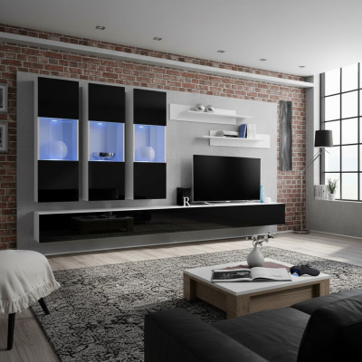 Living room modern wall unit designer wooden furniture TV stand luxury hanging showcase