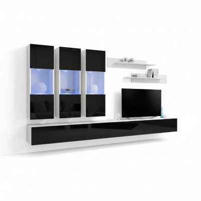 Living room modern wall unit designer wooden furniture TV stand luxury hanging showcase