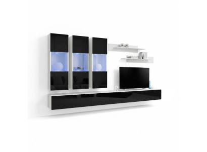 Living room modern wall unit designer wooden furniture TV stand luxury hanging showcase