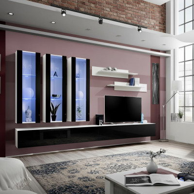 Luxury wall unit wooden furniture living room wall shelf designer hanging display cabinet new