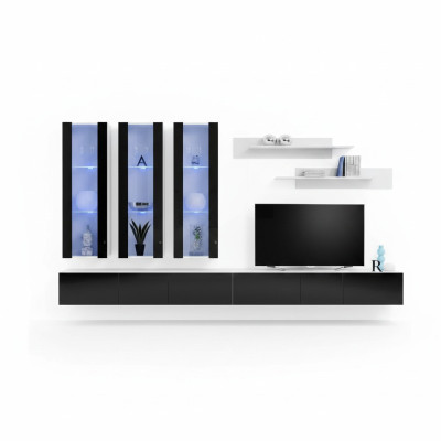 Luxury wall unit wooden furniture living room wall shelf designer hanging display cabinet new