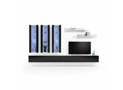 Luxury wall unit wooden furniture living room wall shelf designer hanging display cabinet new