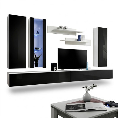 Living room set 7-piece luxury wall unit modern designer wall cabinet new TV stand