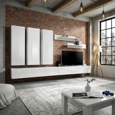 Complete wall unit wooden furniture designer living room furniture luxury wall cabinet