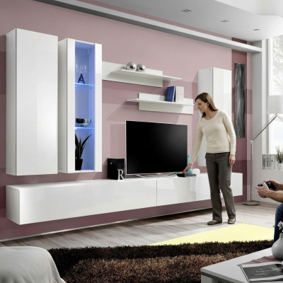 Living room furniture designer white wall unit TV stand sideboard modern wall cabinet
