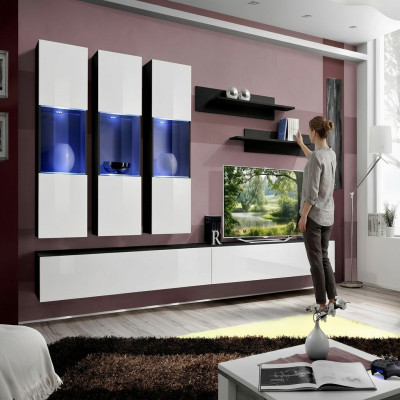 Modern designer wall unit TV stand wall shelves luxury living room furniture new
