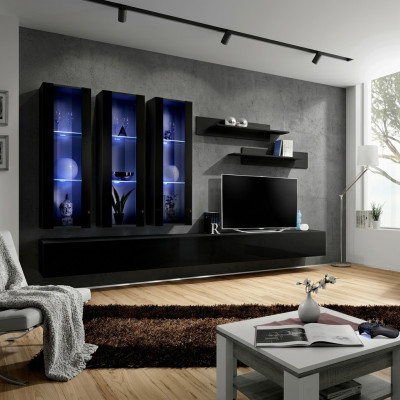 Modern design living room wall unit TV stand wood living room furniture wall shelves