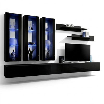 Modern design living room wall unit TV stand wood living room furniture wall shelves