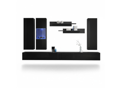 Living room furniture set designer wall unit TV stand design ensemble 7-piece.