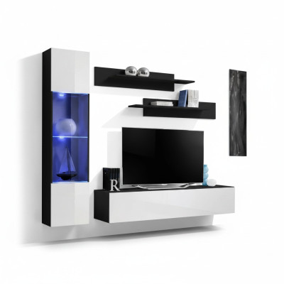 Complete set of 4-piece designer luxury living room furniture wall shelf hanging display cabinet furniture