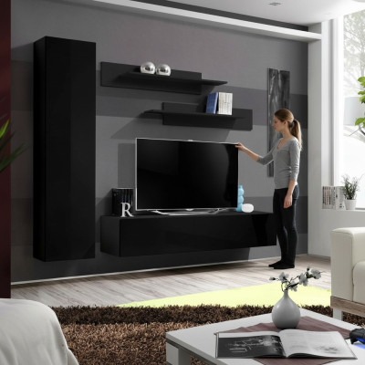 Wall unit complete designer modern living room furniture wall cabinet new
