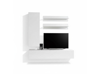 Designer furnishing white wall unit luxury wooden furniture complete wall cabinet