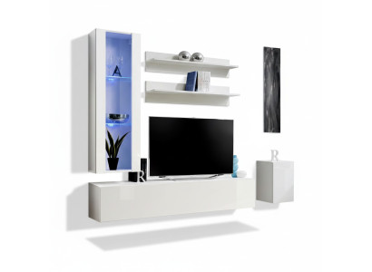 Complete TV stand furniture designer set 4 piece lowboard wall cabinet