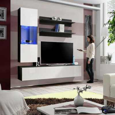 Wall unit set, 4 pieces. Living room complete TV stand wall shelf luxury modern new