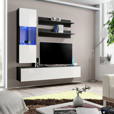 Wall unit set, 4 pieces. Living room complete TV stand wall shelf luxury modern new