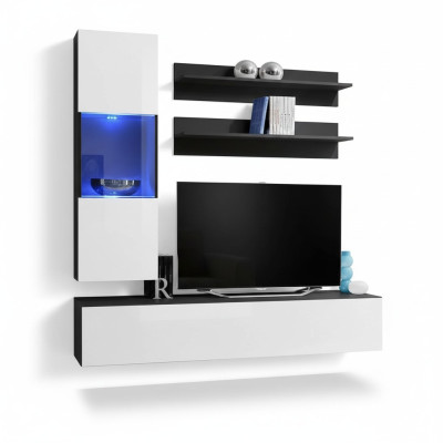 Wall unit set, 4 pieces. Living room complete TV stand wall shelf luxury modern new