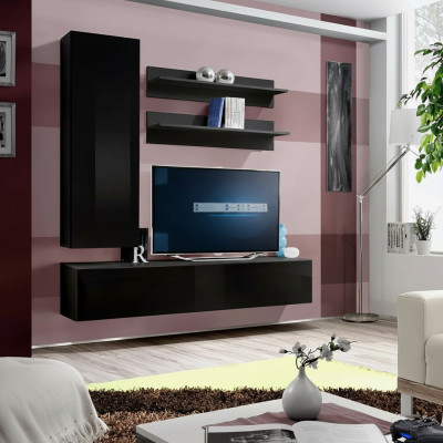 Luxury Modern Wall Unit Sideboard Wall Cabinet Living Room Wooden Furniture 4-piece Set New