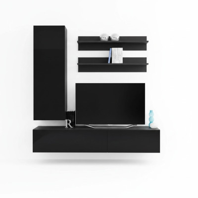 Luxury Modern Wall Unit Sideboard Wall Cabinet Living Room Wooden Furniture 4-piece Set New